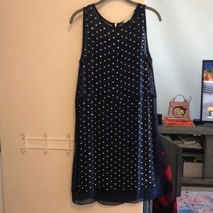 DVF STUDDED ABRIELLE CRYSTAL SCOOP DRESS